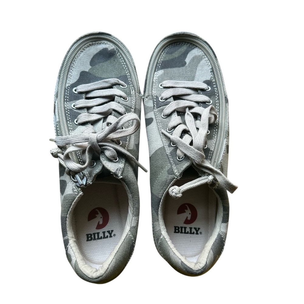 Billy Footwear Low Top Natural‎ Camo Canvas Shoes Adaptive Size 6.5
